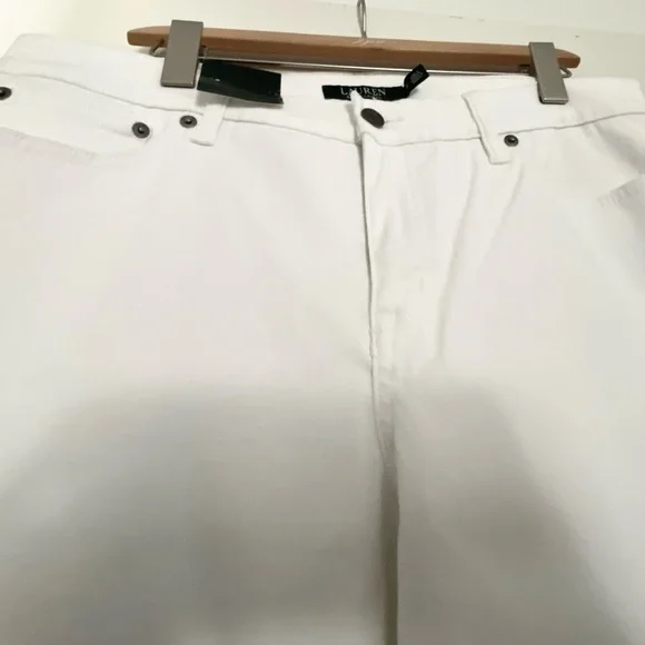 Ralph Lauren Women's Jeans White Stretch Premier Straight Pants 12 NWT - Picture 4 of 12
